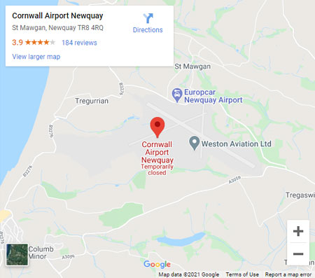 newquay airport google map